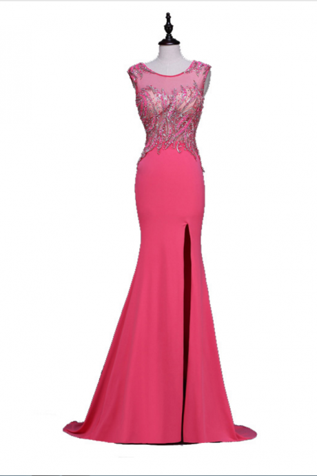 Long Evening Dresses Sexy Tulle Jersey Beading Cap Sleeves Open Back Elegant Party Prom Dresses Robe De Soiree