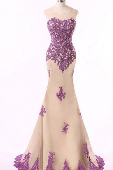 Mermaid Prom Dresses, Long Formal Dresses, Elegant Lace Evening Party Dresses