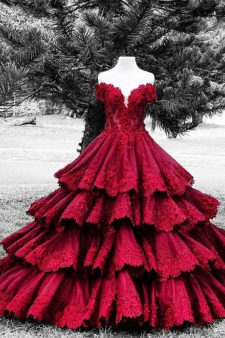 Gorgeous Quinceanera Dress,Off The Shoulder Ball Gown,Applique Prom Dress,Fashion Prom Dress,Sexy Party Dress, New Style Evening Dress