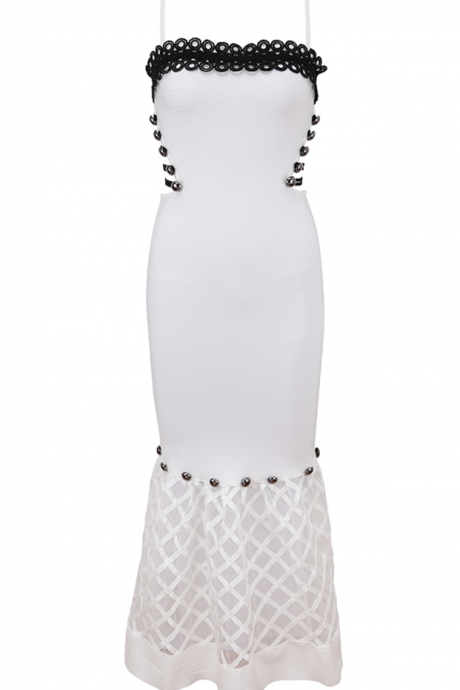 Women's Clues To The White Dress In Winter Spaghetti Conveyor Belt Knit Dress Mermaid Evening Dress, Wedding Night At Noon