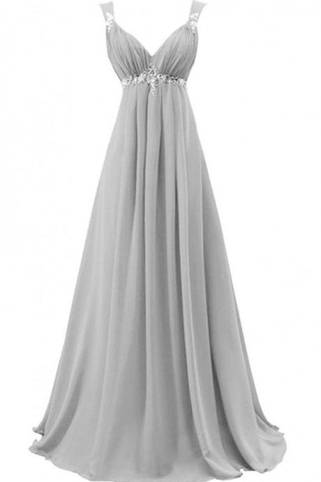 Sexy Gray Bridesmaid Dress,floor Length A Line Gray Bridesmaid Dresses,elegant Long Prom Dresses Party Evening Gown