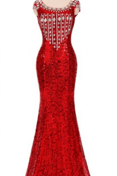Long Mermaid Red Evening Dresses Purple Crystal Beading Luxury Women Formal Dresses Mother Of The Bride