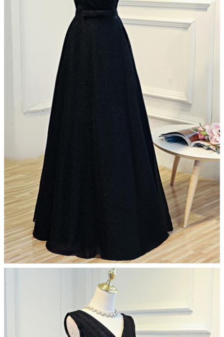 Simple Black Long Prom Dress, Black Evening Dress,prom Dresses