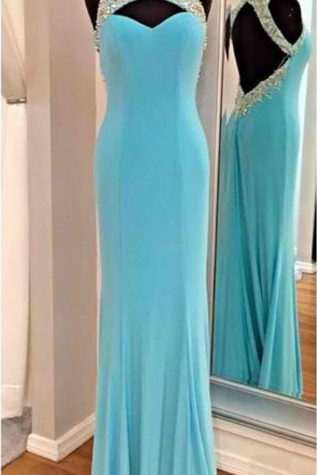 Blue Prom Dress, Long Prom Dress, Backless Prom Dress, Prom Dress, Chiffon Prom Dress, Prom Dress