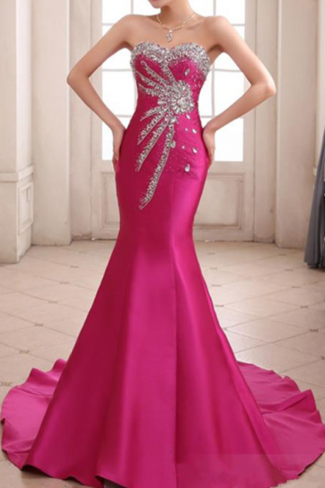 Mei Red Section Nail Ball Party Dress. Prom Dresses