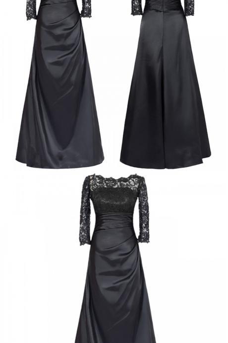 Exquisite A-line Scoop Taffeta Mother Of The Bride Dress With Lace Appliques