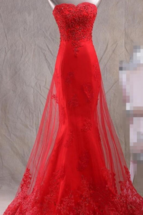 Red Evening Dresses,mermaid Evening Dresses,red Evening Dresses,appliques Evening Dresses,lace Dresses