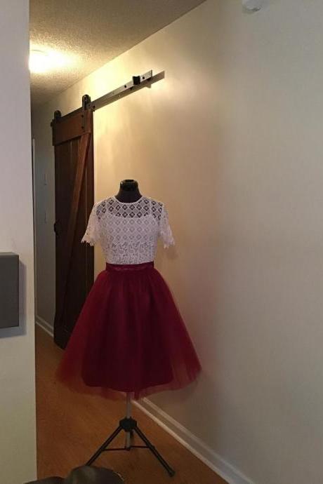 Burgundy Tulle Skirt;bridesmaid Tulle Skirt;rustic Bridesmaid Tulle Skirt