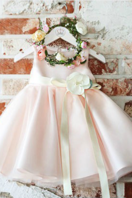  Flower Girl Dress, Pink flower girl dress, Light pink bridesmaid dress, Baby girl birthday outfit, Pink floral dress, Pale pink flower girl dress,Junior Bridesmaid Dresses