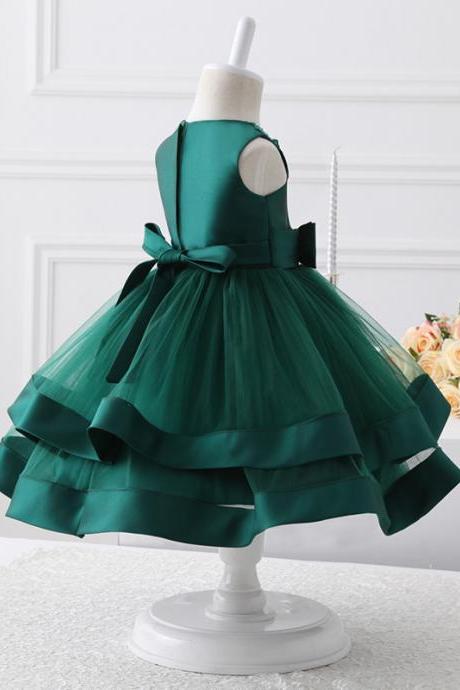 2017 Flower Girl Dresses Green Tulle Flower Girl Dress Communion Dresses,fg1394