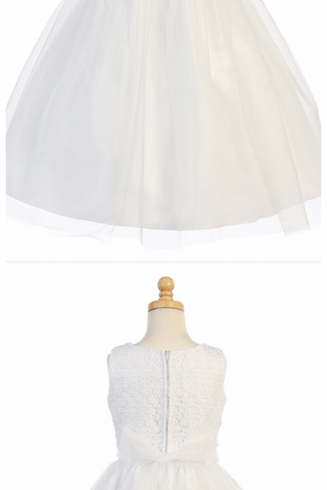 White Crochet Lace & Tulle Dress