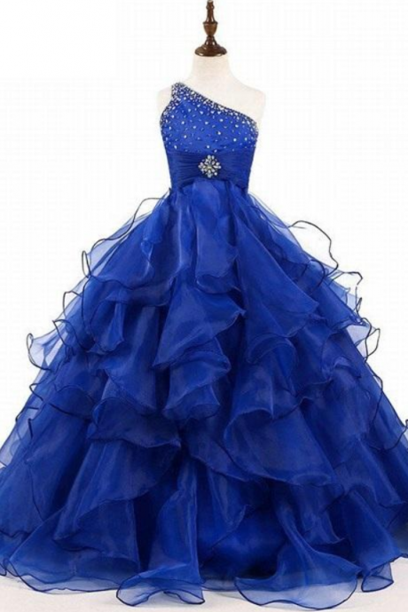 Real Photo Lovely Blue Flower Girl Dresses For Weddings 2018 Kids Evening Dress Holy Communion Dresses For Girls Pageant Gowns