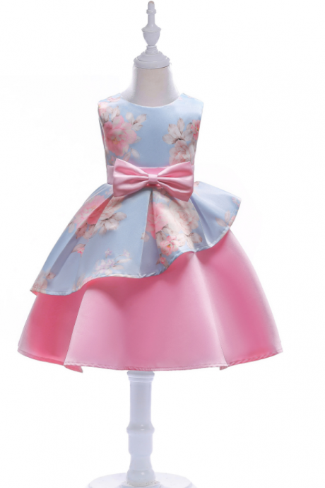cute o neck flower girl dresses with bow for weddings,first communion dresses for girls