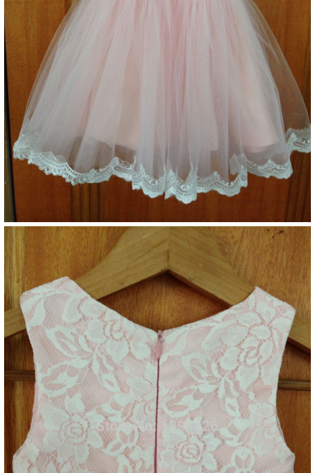 Pink Puffy Skirt Flower Girls Dresses At Wedding Party/girls Light Pink Dress For Party