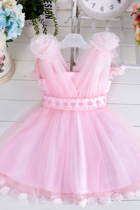 Fashion Girls Summer Dress Princess Dress Performance Dress Sling Flower Girl Dress Skirt Children