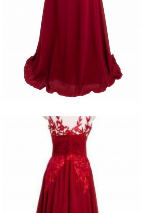 Red Long Prom Dress, Evening Dress Prom Gown Sexy Lace Homecoming Gowns
