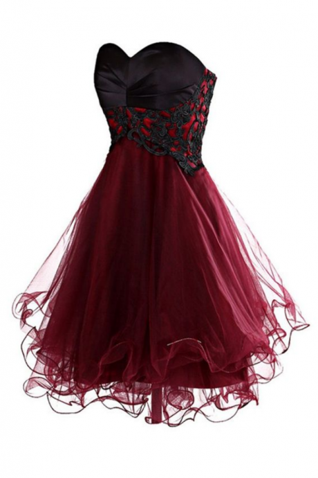 Lovely Homecoming Dress,cute Homecoming Dress,homecoming Dress With Appliques,cocktail Dress,burgundy Cocktail Dress,party Dress