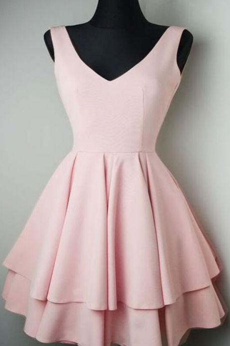 Sassy Wedding Pink Homecoming Dress,short Prom Dress,stain Prom Dress For Girls