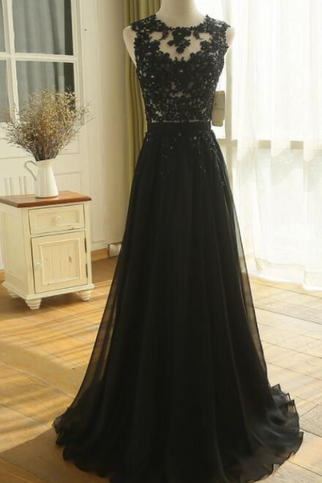 Sassy Wedding Cap Shoulder A Line Sexy Black Lace Applique Wedding Dress Evening Dress Full Length Prom Dress