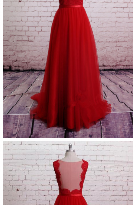Handmade High Quality Classic Lace Red Prom Dress Brush Train Prom Dress A-line Red Bridesmaid Dress Sweetheart Party Dresses Formal Dresses
