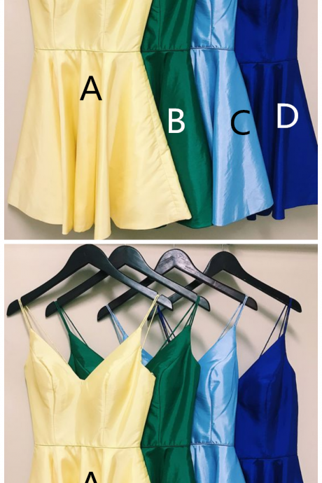 Homecoming Dresses Short, Yellow/green/sky Blue/royal Blue Homecoming Dresses