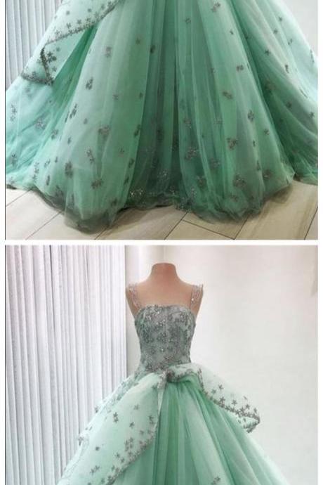 Sparkly Gorgeous Ball Gown Long Quinceanera Dresses Princess Prom Dresses