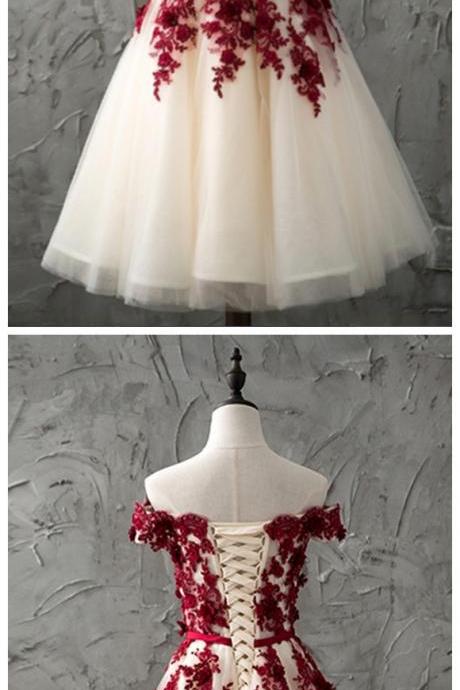Charming Prom Dress, A Line Prom Dresses, Elegant Homecoming Dress, Short Tulle Prom Gowns