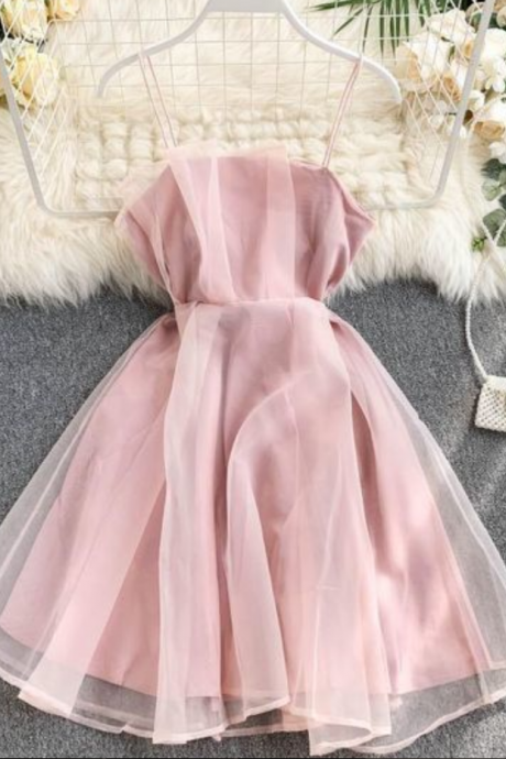 Strap High Waist Sleeveless Mini Elegant Prom Dress