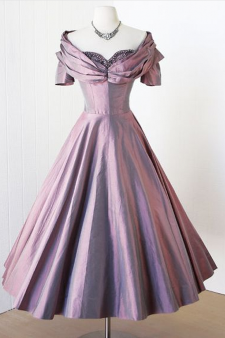 Vintage Prom Dress, Light Purple Prom Gown