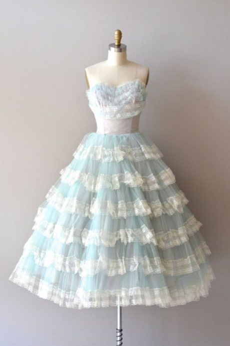 1950S Vintage Prom Dress, Lace Prom Gowns, Mini Short Homecoming Dress, Sweetheart Homecoming Gowns