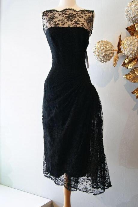 1950s Vintage Prom Dress, Black Prom Gowns
