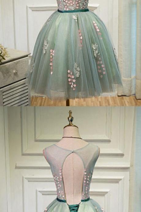 Round Neckline,backless,sleeveless Homecoming Dresses, Short Homecoming Dresses, Cute Homecoming Dress, Prom Dress ,party Dress , Customize Made