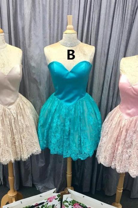 Sweetheart Prom Dress,lace Homecoming Dress,fashion Homecoming Dress,sexy Party Dress,custom Made Evening Dress