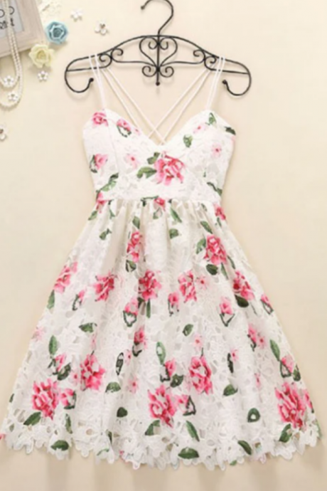 Lace Homecoming Dress Floral Homecoming Dress