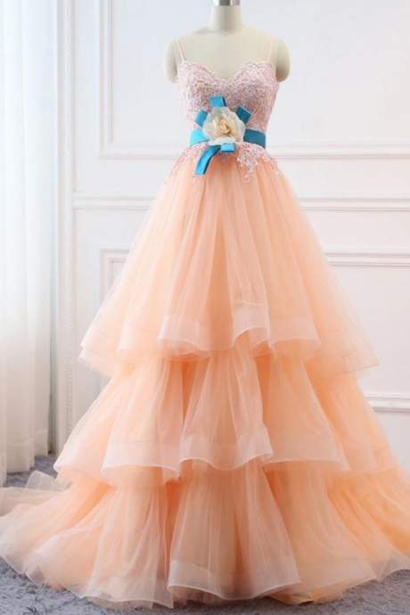 Custom Prom Ball Gown Plus Size Long 2021 Women Formal Dresses Tulle Orange Quinceanera Dress Masquerade Prom Dress Wedding Bride Gown