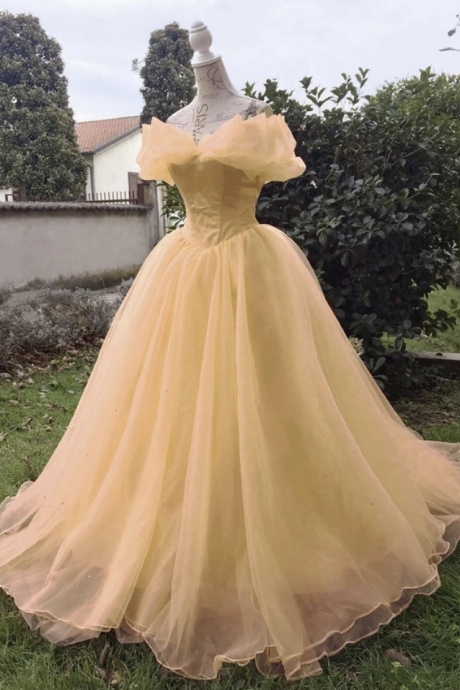  A line tulle princess dress formal dress