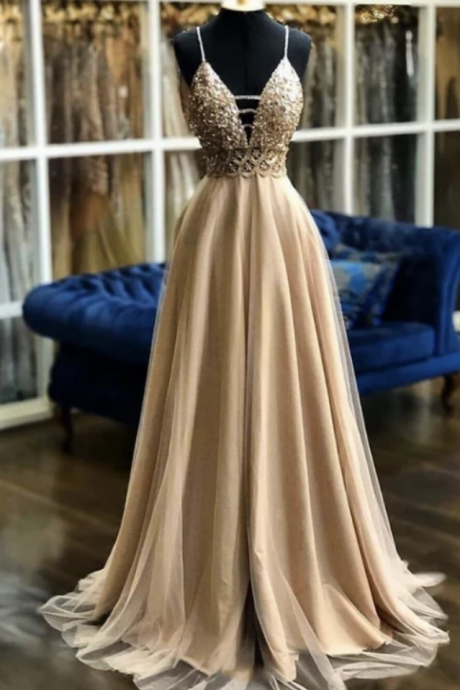 Tulle Beads Prom Dress Formal Dress