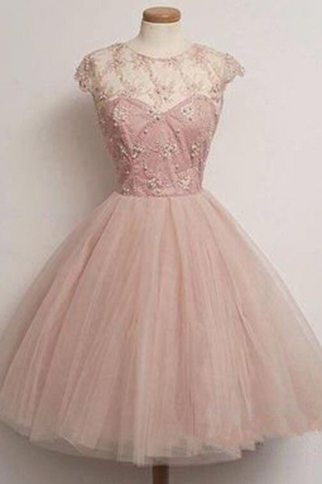 Beaded Prom Dress,pink Prom Dress,mini Prom Dress,fashion Homecoming Dress,sexy Party Dress, Style Evening Dress