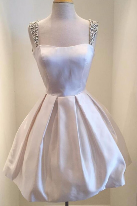 Elegant Short Homecoming Dresses Sweetheart Satin Ball Gown Homecoming Dress Sleeveless Knee Length Evening Dresses
