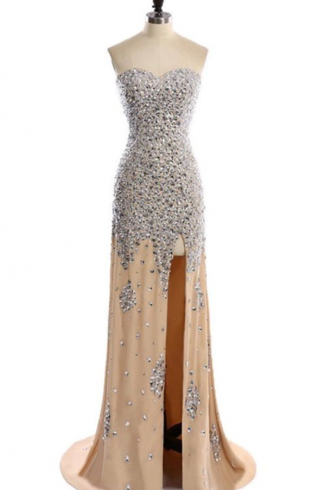 Sweetheart Mermaid Long Prom Dress ,Luxury Beading Prom Dress
