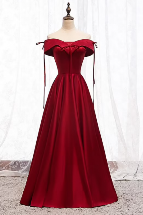 Unique! Formal dress for women / Red dress off shoulder / bridesmaid dress / cottagecore prom dress / Victorian dress women
