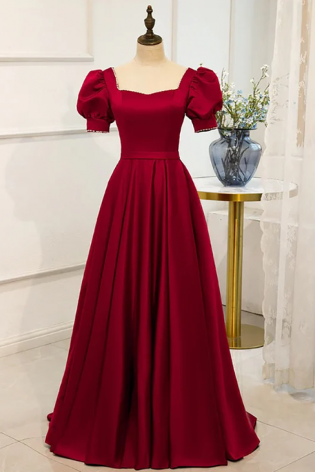 Prom dress ball gown for women / Red dress Puffy sleeve / bridesmaid dress / cottagecore prom dress / Victorian Dress / Red formal dress