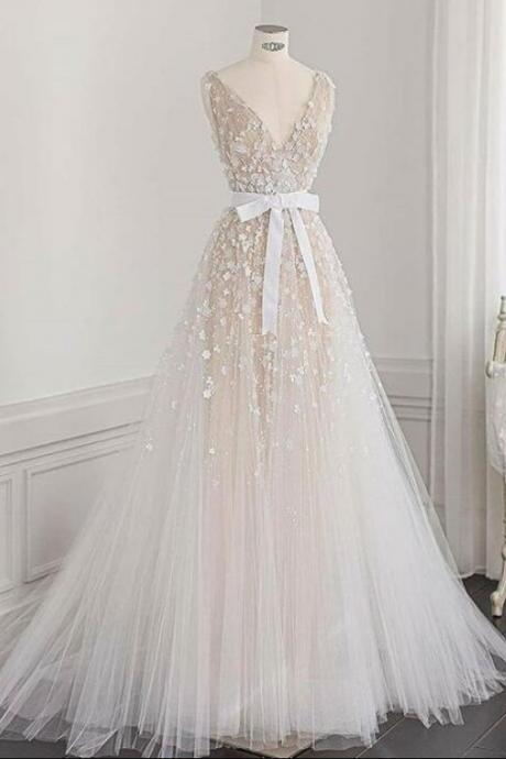 Lace Tulle Long Prom Dress