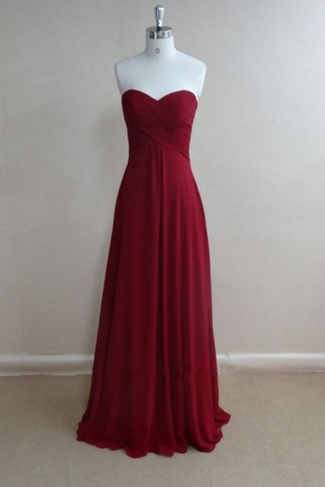 Simple And Pretty Burgundy Prom Dresses , High Quality Prom Gown , Bridesmaid Dresses, Evening Dresses, Formal Dresses