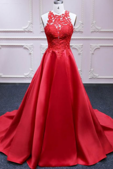 Prom Dresses Long Customize Formal Prom Dress With Lace Appliqué,a-line Evening Dresses