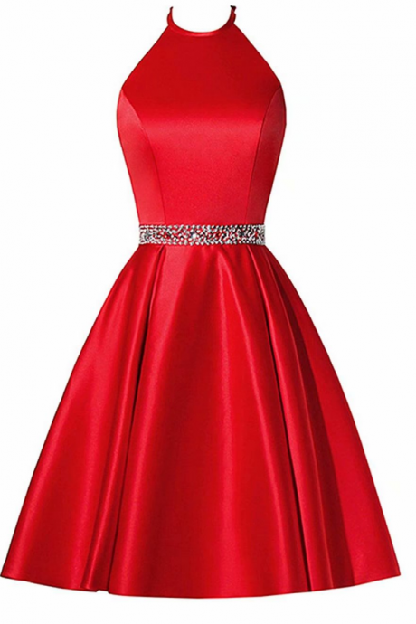 Homecoming Dresses Halter Neck Beading Evening Cocktail Gown Bridesmaid Formal Dresses