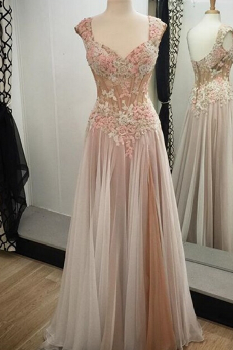 Hot Sale Appliques Prom Dress,Custom Made Prom Dress,Lace Prom Gowns,Sexy Women Dress