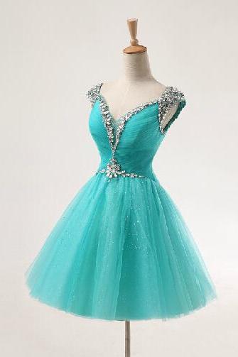 Lovely Short Ball Gown Sweetheart Prom Dress With Beadings, Ball Gown Prom Dresses, Homecoming Dresses, Lovely Dresses