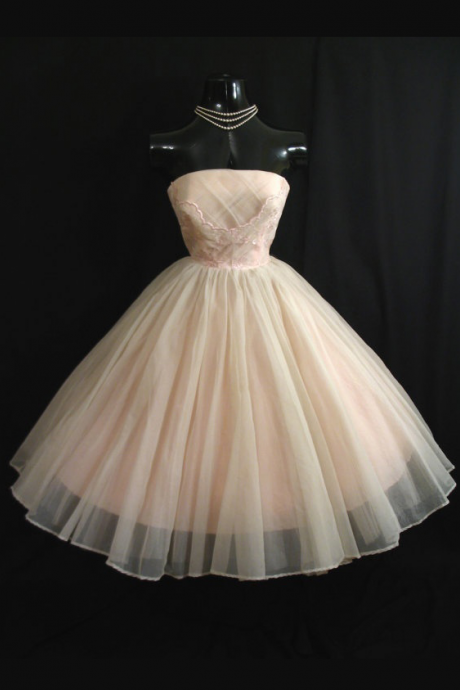 Ball-gown Prom Dress,short Prom Dress,strapless Prom Dress,tulle Prom Dress