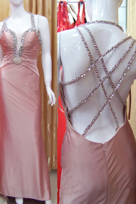 Sexy Prom Dress,backless Prom Dress,sequined Prom Dress,fashion Prom Dress,satin Evening Dress,charming Party Dress